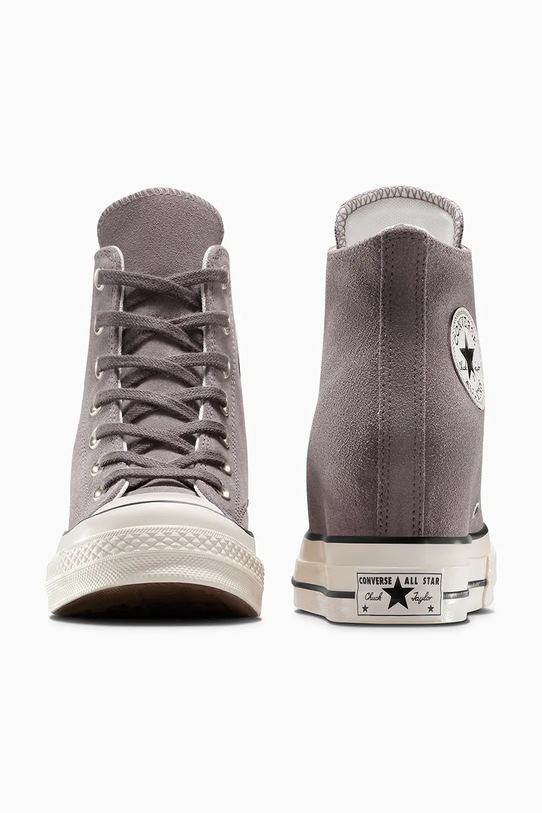 Obutev Converse superge iz semiša Chuck 70 Wedge A13834C siva