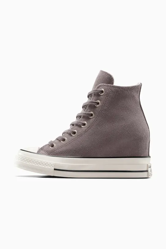 Converse teniși din piele întoarsă Chuck 70 Wedge maro A13834C