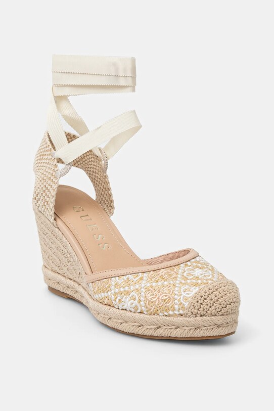 Espadrilky Guess CYRENAY klinový béžová FLJCRY.FAL04.WHIMU