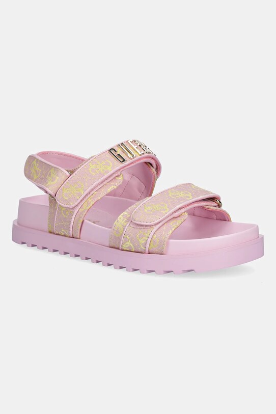 Guess sandały FADISON tekstylny różowy FLJFDS.FAL03.PINK
