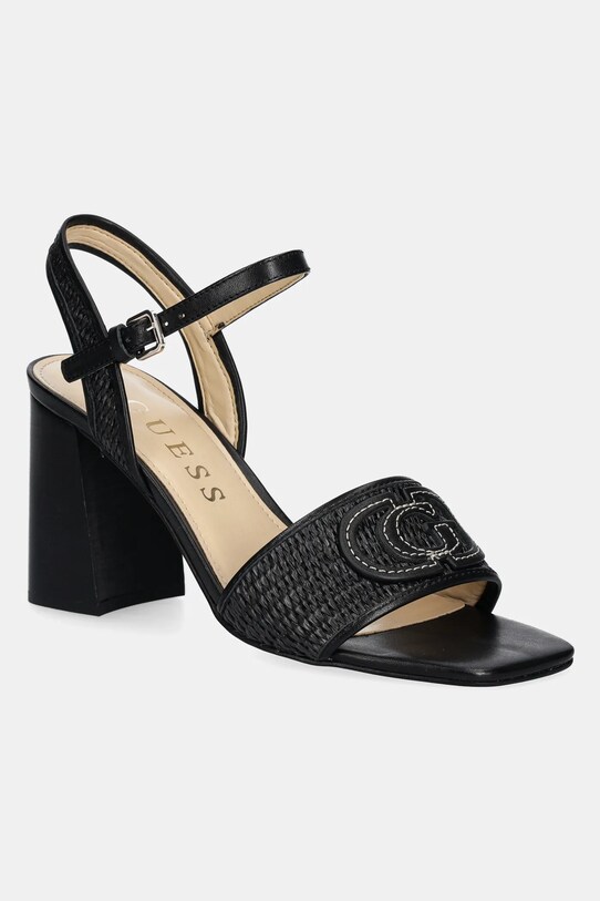 Sandále Guess GANIKA stĺpikový čierna FLJGNK.FAB03.BLACK