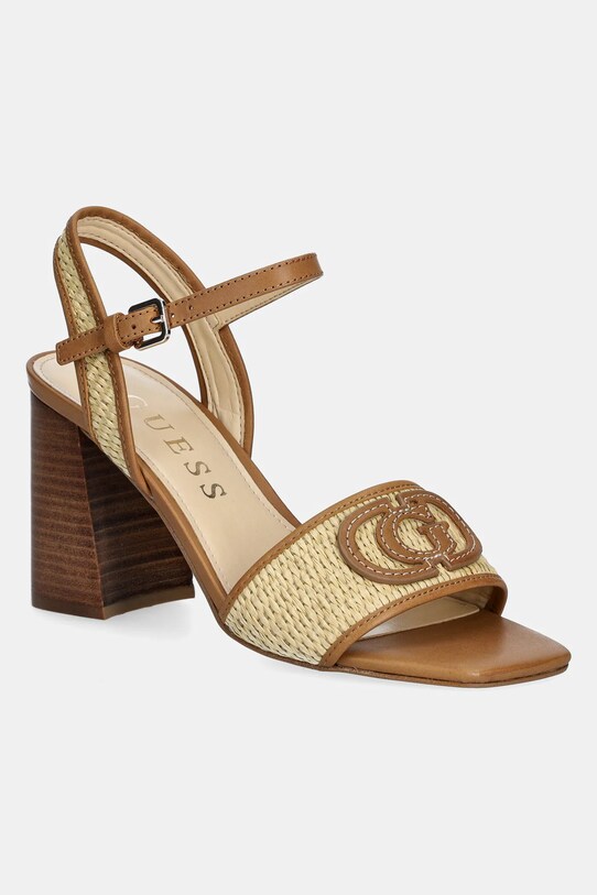 Sandále Guess GANIKA stĺpikový hnedá FLJGNK.FAB03.NATU