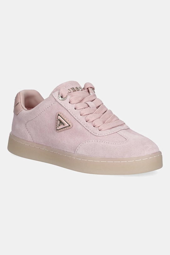 Guess sneakersy zamszowe JAZLIE imitacja skóry licowej różowy FLJJAZ.SUE12.ROSE