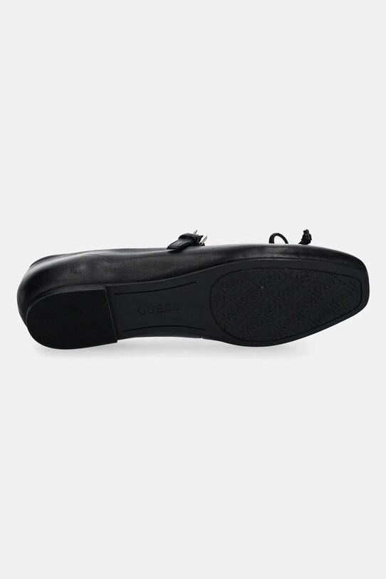 Guess balerini de piele KAYRA FLJKAY.LEA02.BLACK negru