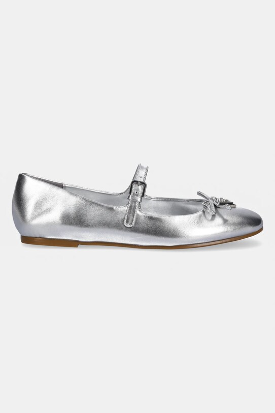 Guess balerini de piele KAYRA FLJKAY.LEM02.SILVE argintiu SS25