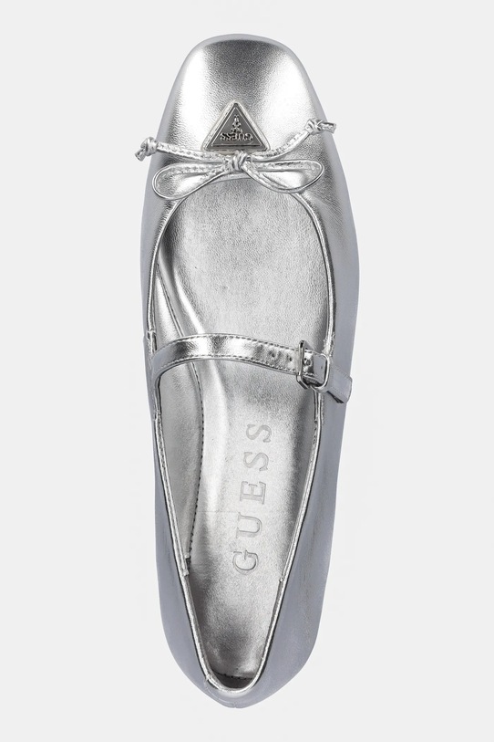 Кожени балеринки Guess KAYRA сребърен FLJKAY.LEM02.SILVE