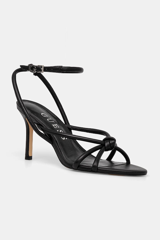 Guess sandały skórzane MERLOT pozostałe czarny FLJMER.LEA03.BLACK
