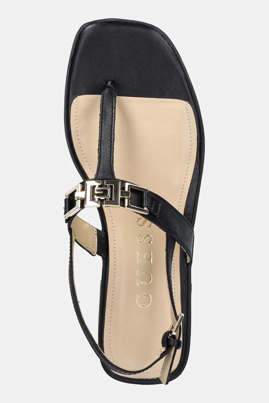 Guess sandale de piele REALITY negru FLJREL.LEA21.BLACK