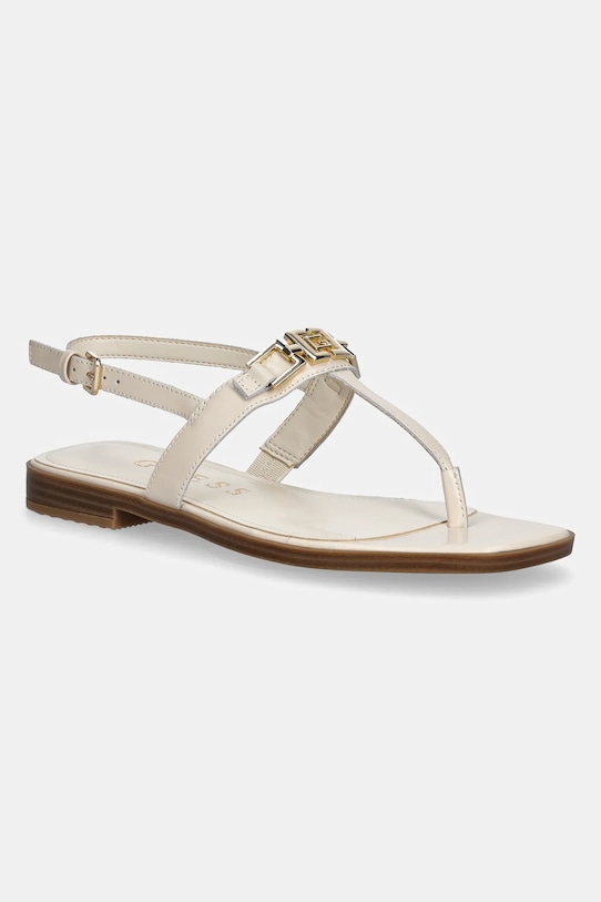 Guess sandali in pelle REALITY pelle fiore beige FLJREL.LEA21.CREAM