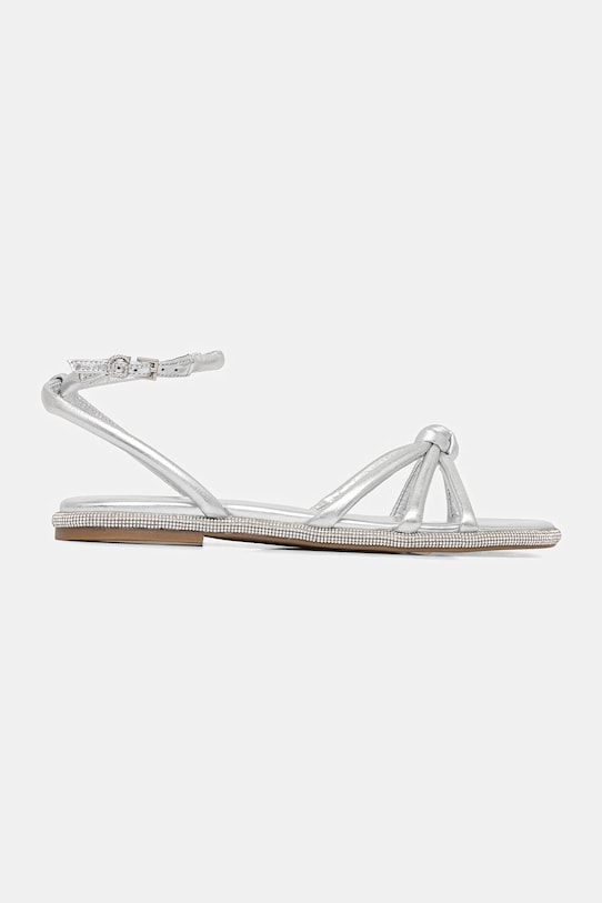 Guess sandale de piele SLONE FLJSLO.LEM03.SILVE argintiu SS25