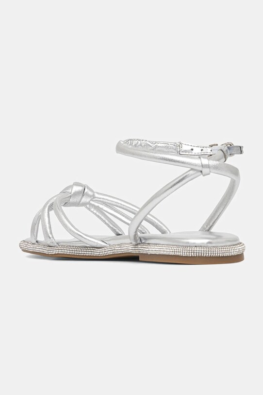 Încălțăminte Guess sandale de piele SLONE FLJSLO.LEM03.SILVE argintiu