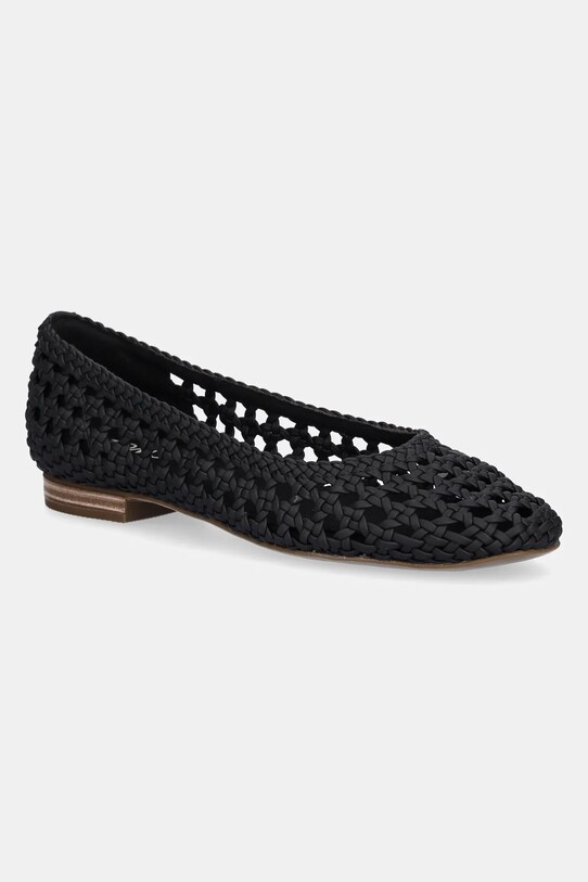 Baleríny Toms BLACK WOVEN BASKET černá 10022017