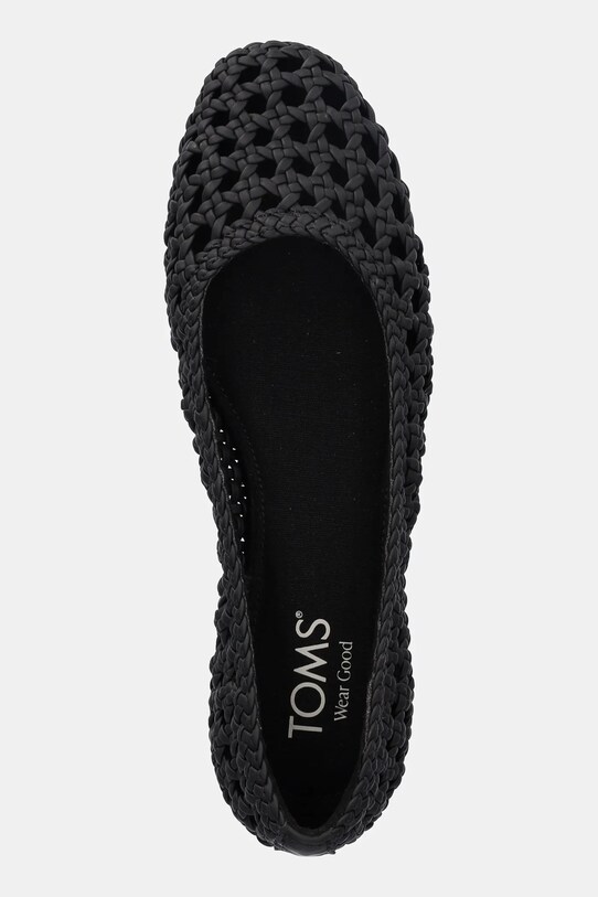 Baleríny Toms BLACK WOVEN BASKET černá 10022017