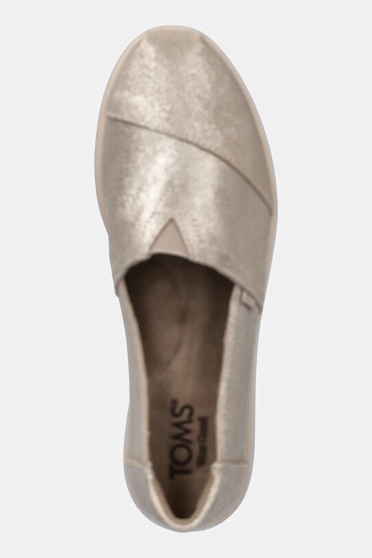 Espadrilky Toms CHAMPAGNE METALLIC SUEDE stříbrná 10021548