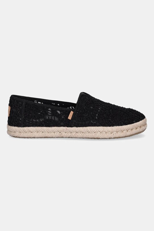 Toms espadrilles CROCHET LACE 10021938 fekete SS25