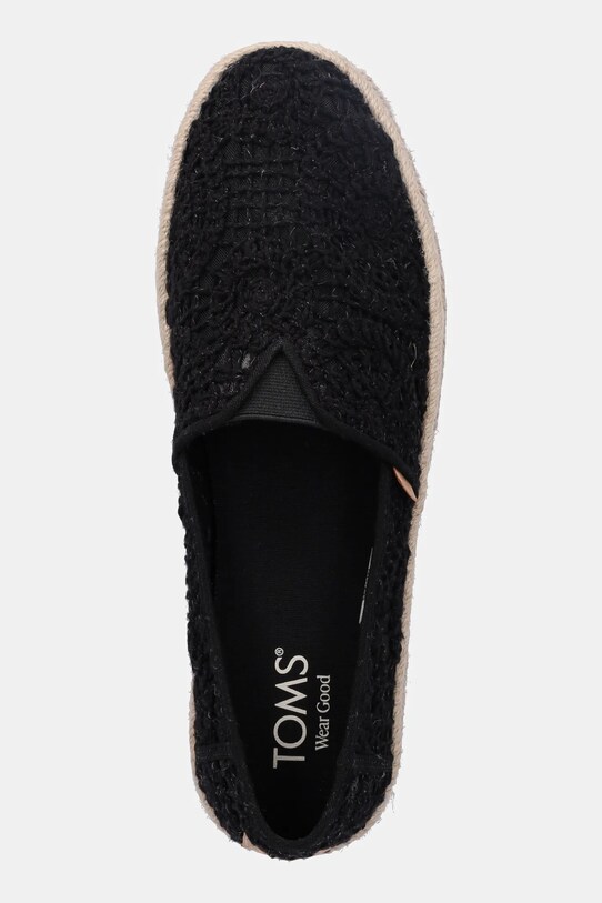 Toms espadrilles CROCHET LACE fekete 10021938