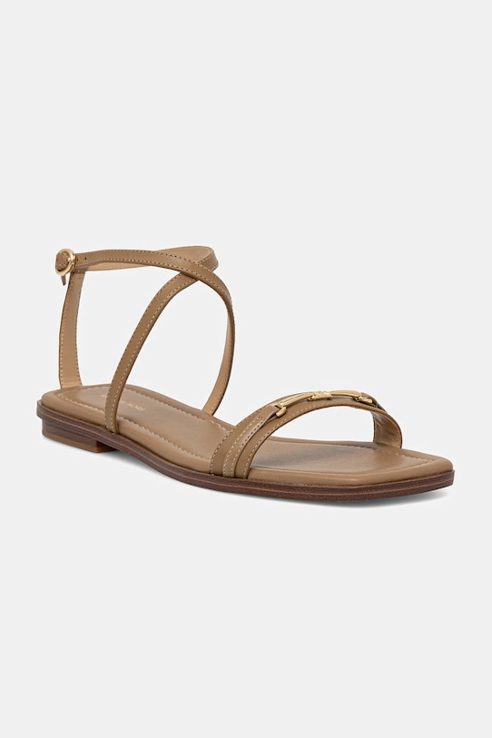 Usnjeni sandali MICHAEL Michael Kors Lena Ravna rjava 40S5LEFS1L.297