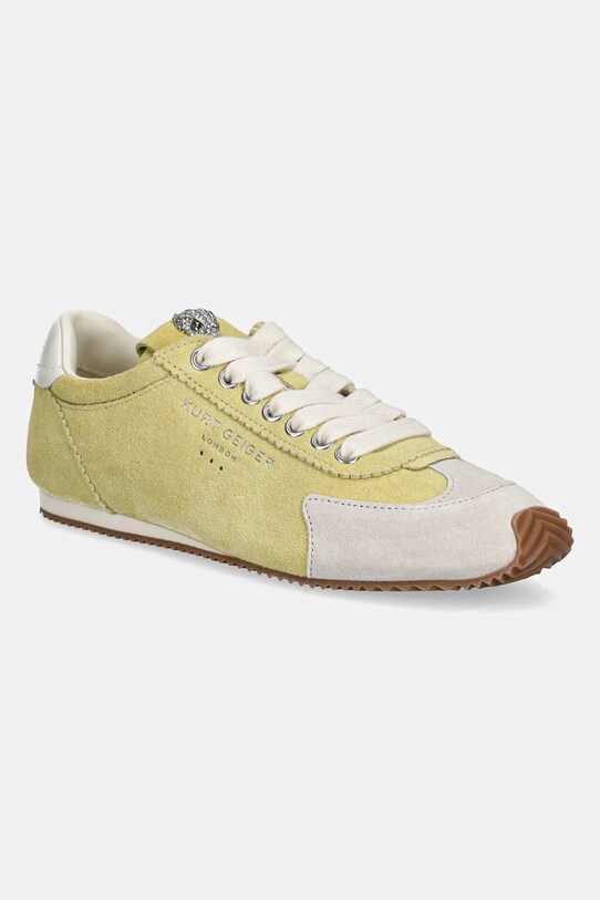 Kurt Geiger London sneakers din piele intoarsă Islington Sneaker piele întoarsă galben 4396093209.YELLOW