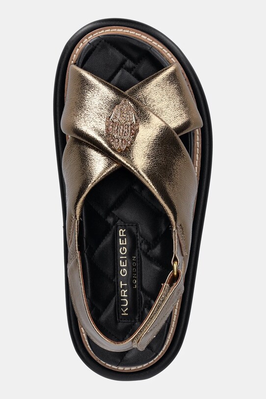 Kožne sandale Kurt Geiger London Orson Cross Strap Sandal zlatna 9992260109.BRONZE
