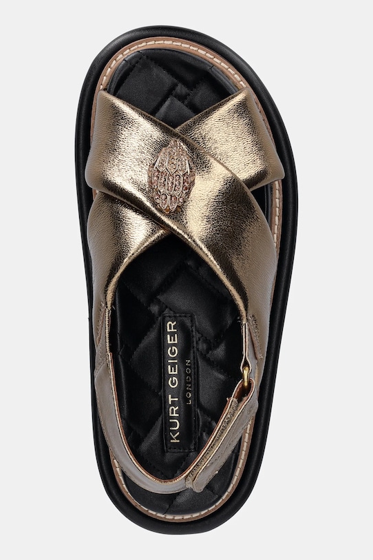 Kurt Geiger London sandały skórzane Orson Cross Strap Sandal złoty 9992260109.BRONZE
