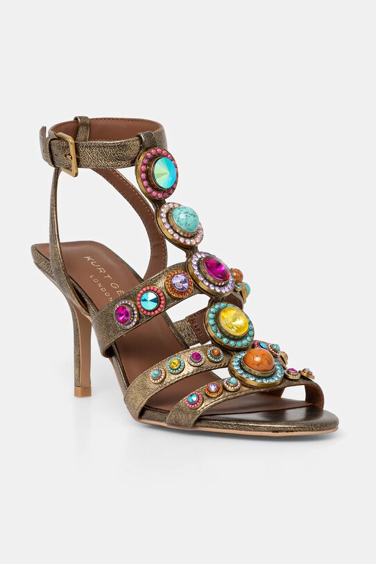 Kožne sandale Kurt Geiger London Octavia High Gladiator štikla zlatna 4369268109.BRONZECOM