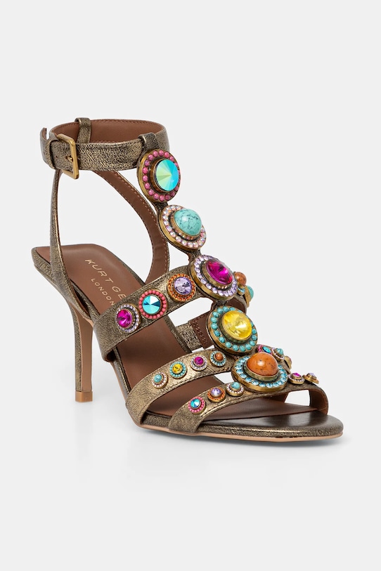 Kurt Geiger London sandale de piele Octavia High Gladiator subțire aur 4369268109.BRONZECOM