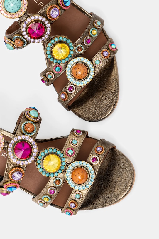 Încălțăminte Kurt Geiger London sandale de piele Octavia High Gladiator 4369268109.BRONZECOM aur