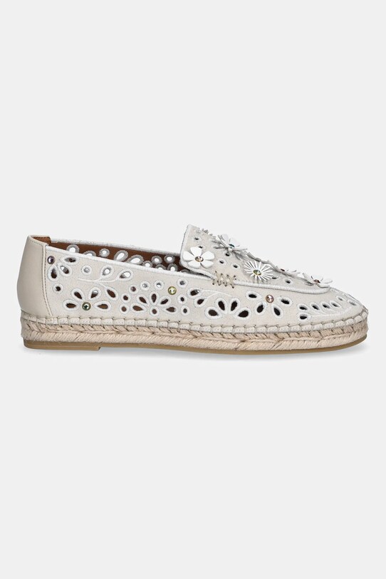 Kurt Geiger London espadrile din piele intoarsa Flower Espadrille Loafer 4352744209.BONECOMB bej SS25