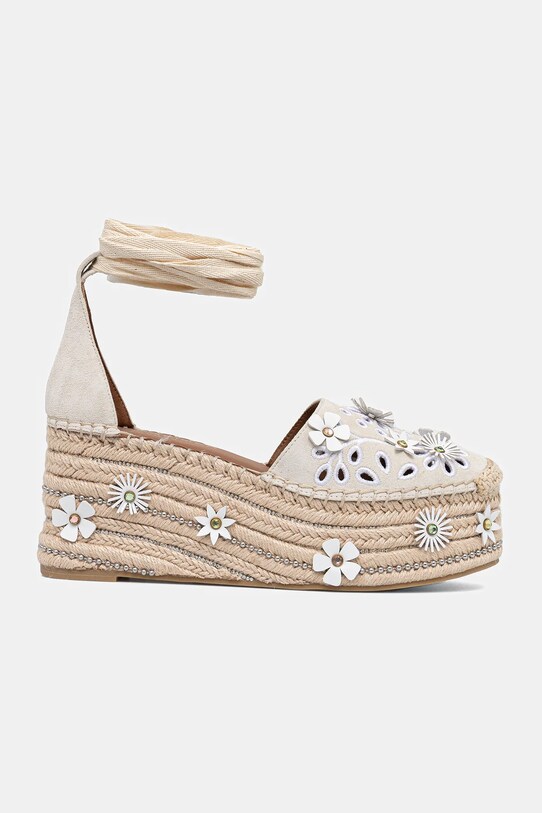 Kurt Geiger London espadrile din piele întoarsă Flower Espadrille 4352644209.BONECOMB bej SS25
