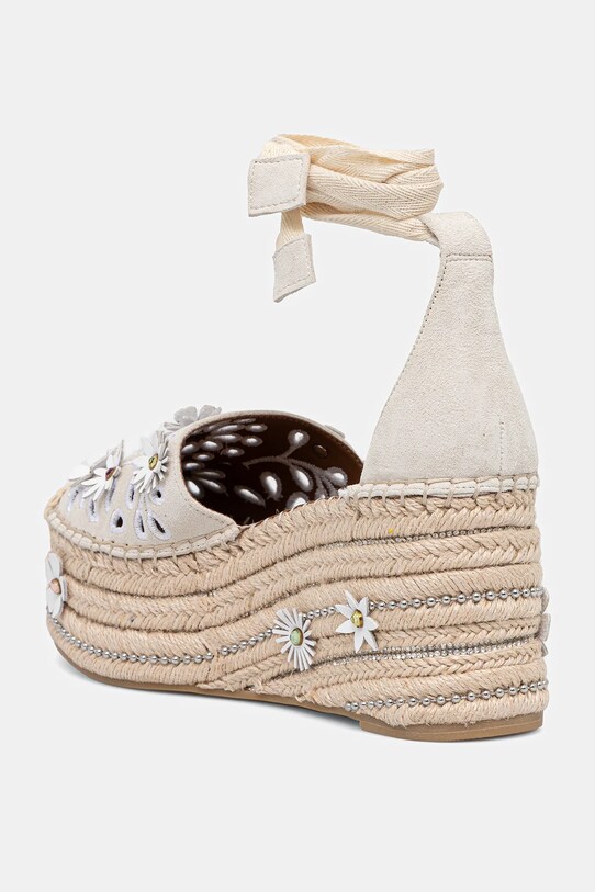Încălțăminte Kurt Geiger London espadrile din piele întoarsă Flower Espadrille 4352644209.BONECOMB bej