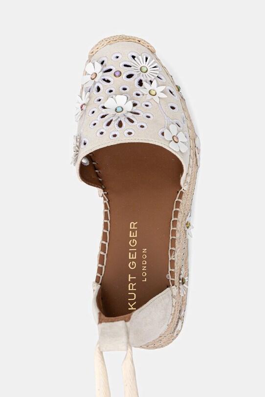 Kurt Geiger London espadrile din piele întoarsă Flower Espadrille bej 4352644209.BONECOMB