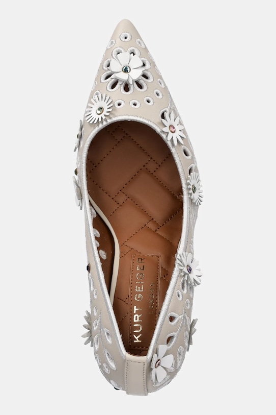 Kurt Geiger London stilettos de piele Flower Belgravia bej 4352544109.BONECOMB