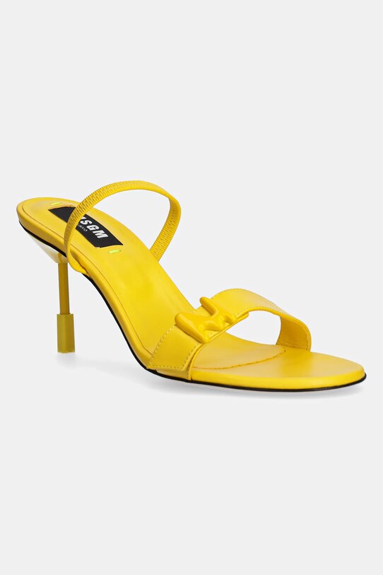 MSGM sandały skórzane pozostałe żółty 3841MDS837.974.06