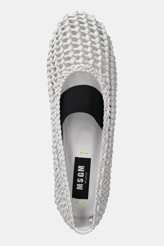 Kožené balerínky MSGM biela 3841MDS215.887.01