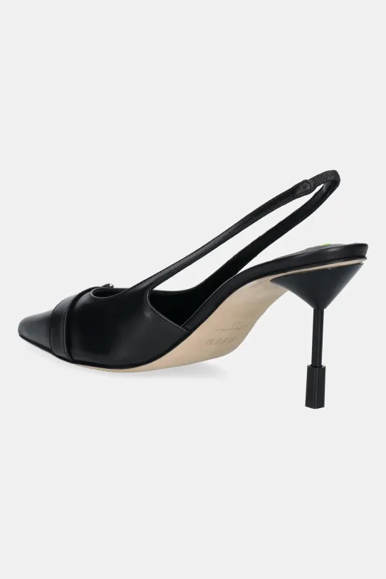 Obuwie MSGM szpilki skórzane 3841MDS834.974.99 czarny