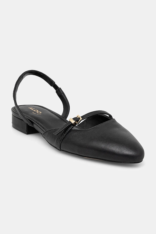 Δερμάτινες μπαλαρίνες Aldo FLINTSTONE ανοιχτή φτέρνα μαύρο 13966808