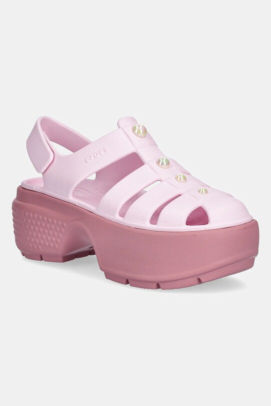 Crocs sandale Stomp Fisherman Pearl Sandal platformă roz 210979.6XX