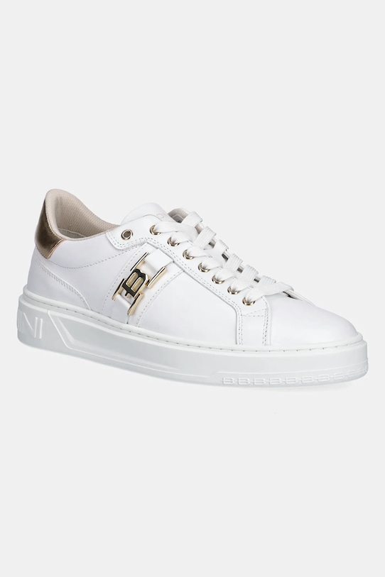 Baldinini sneakersy skórzane płaska biały D5E812T1VTVL.BOPL