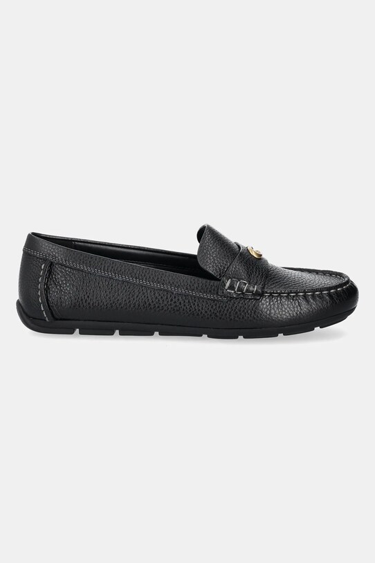 Coach mocasini de piele Leather Driver CAS66.BLK negru SS25