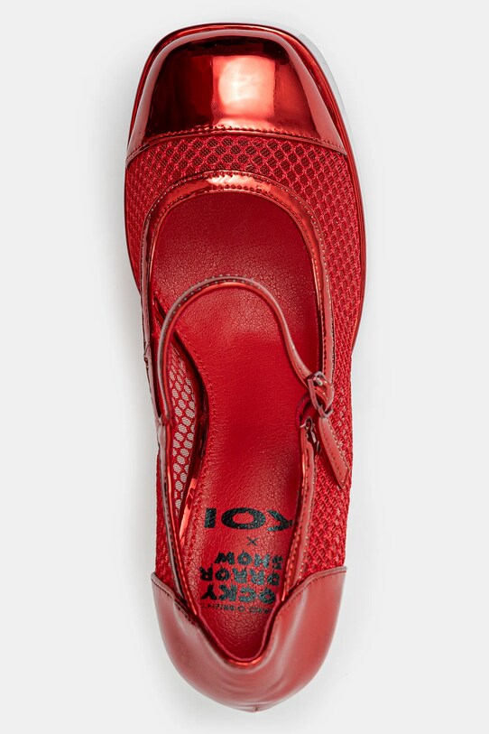 Koi Footwear czółenka x Rocky Horror Show Regular Frankie Fan Fishnet czerwony FrankieFanFish