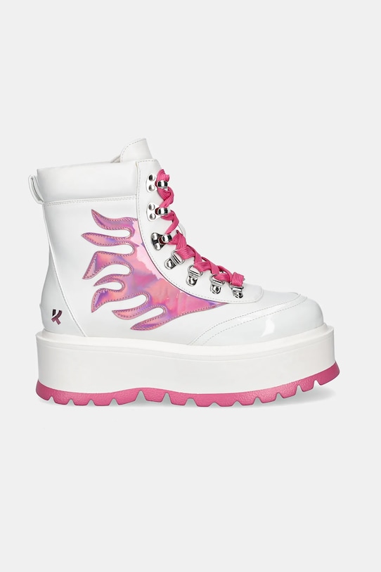 Koi Footwear botki Kawaii Helios Hologram Flame Boots KawaiiHeliosPink biały SS25