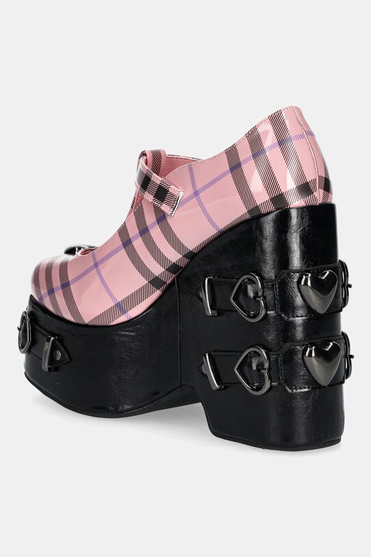 Încălțăminte Koi Footwear pumps Sweet Apathy Plaid Wedge Mary Janes SweetApathy roz