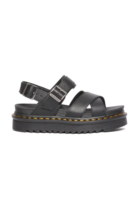 Kožené sandále Dr. Martens Voss II 5-8 cm čierna DM31558001