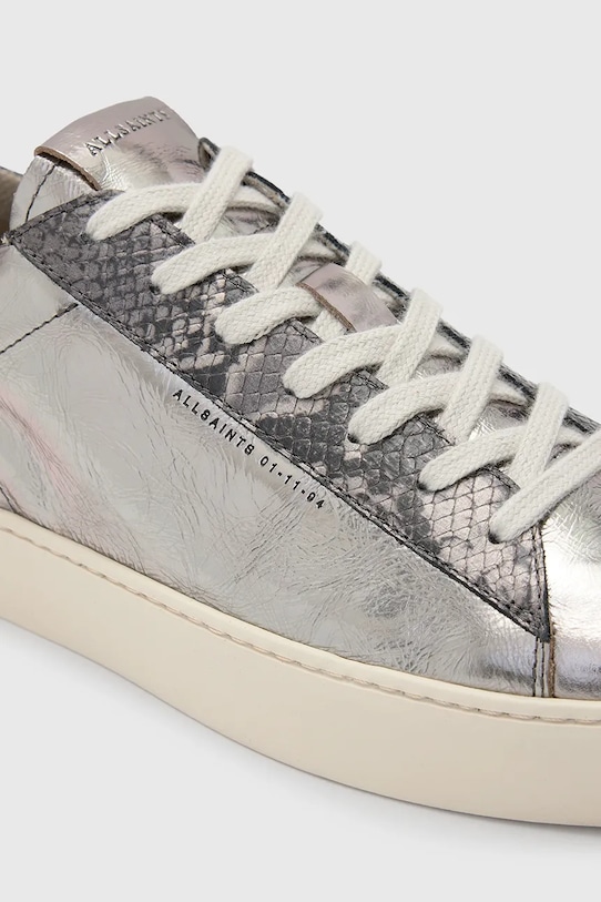 Δερμάτινα αθλητικά παπούτσια AllSaints Shana Metallic Sneaker ασημί W104FB