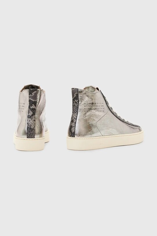 Cipők AllSaints bőr sneaker Tana Metallic High Top W118FB.SLV ezüst