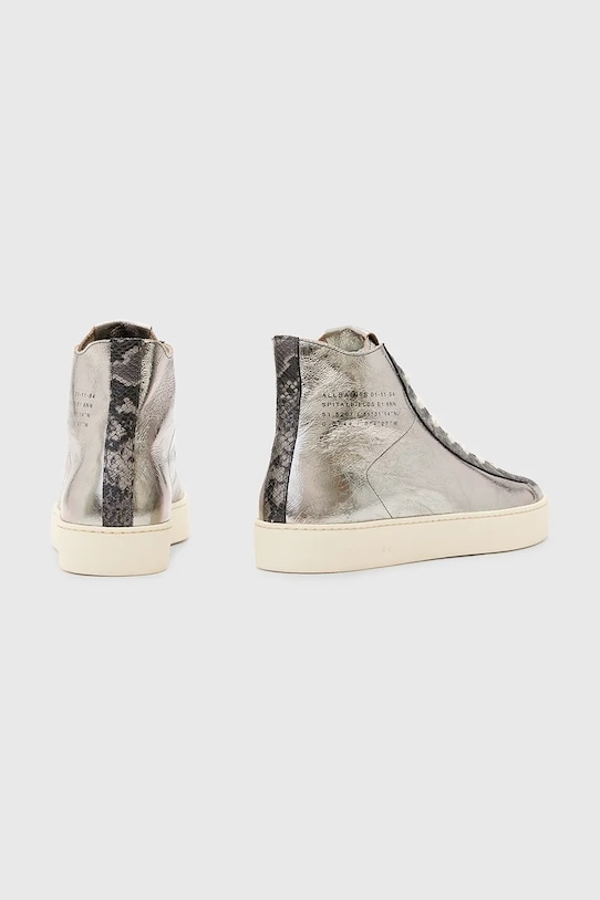 Încălțăminte AllSaints tenisi de piele Tana Metallic High Top W118FB.SLV argintiu