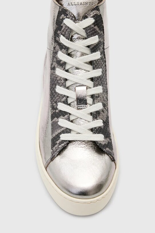 AllSaints bőr sneaker Tana Metallic High Top W118FB.SLV ezüst
