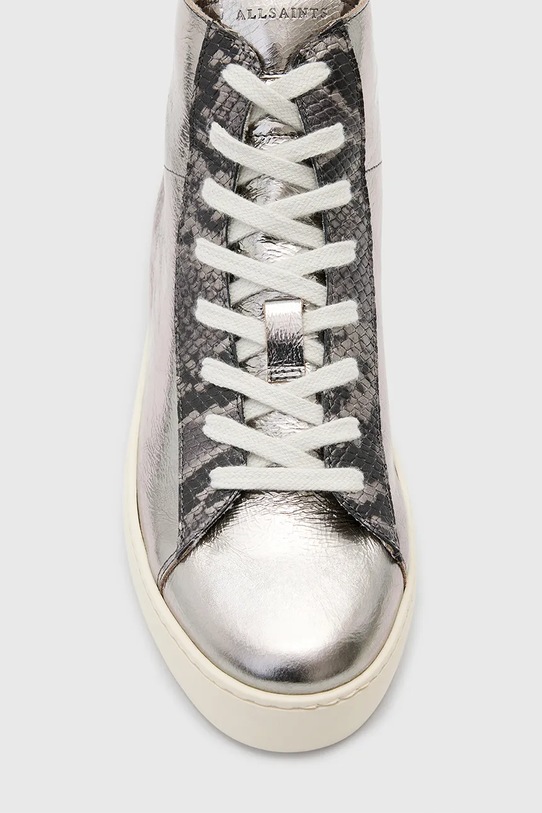 AllSaints tenisi de piele Tana Metallic High Top W118FB.SLV argintiu