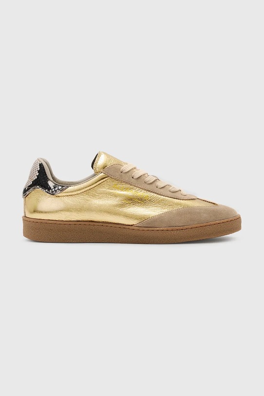 AllSaints sneakersy skórzane Thelma Metallic Sneaker skóra zamszowa złoty W072FB