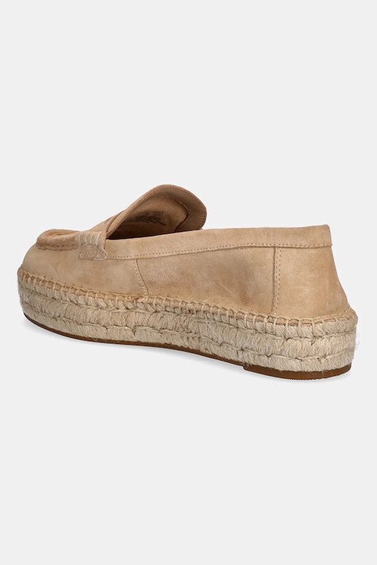 Încălțăminte Lauren Ralph Lauren espadrile din piele intoarsa Luize Loafer 802953958007.101 bej